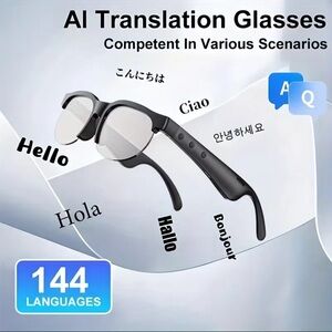 Translator Glasses with Real-Time Translation in 145 Languages,, Anti-Blue Light
